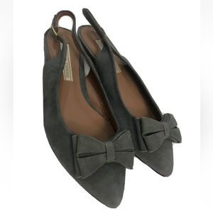 Women’s Pied A Terre Gray Suede Slingback Kitten Heel Shoe Size 8